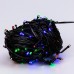 Гирлянда нить 14м на 300 LED лампочек светодиодная черный провод 8 режимов работы