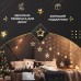 Гирлянда штора 3х0,7 м Звезды на 108 LED лампочек светодиодная 6 больших и 6 маленьких звезд 9 В 8 режимов