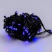 Гирлянда нить 6м на 100 LED лампочек светодиодная черный провод 8 режимов работы Синий