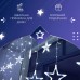 Гирлянда штора 3х0,7 м Звезды на 108 LED лампочек светодиодная 6 больших и 6 маленьких звезд 9 В 8 режимов
