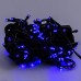 Гирлянда нить 10м на 200 LED лампочек светодиодная черный провод 8 режимов работы Синий