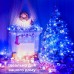 Гирлянда нить 10м на 200 LED лампочек светодиодная прозрачный провод 8 режимов Синий