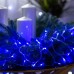 Гирлянда нить 22м на 500 LED лампочек светодиодная прозрачный провод 8 режимов работы Синий