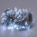 Гирлянда нить 10м на 200 LED лампочек светодиодная прозрачный провод 8 режимов Белый