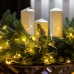 Гирлянда нить 22м на 500 LED лампочек светодиодная прозрачный провод 8 режимов работы Желтый