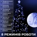 Гирлянда нить 22м на 500 LED лампочек светодиодная прозрачный провод 8 режимов работы Синий