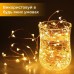 Гирлянда светодиодная на батарейках GarlandoPro 100LED 10 метров медный провод светодиодная гирлянда Желтый