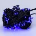 Гирлянда нить 22м на 500 LED лампочек светодиодная черный провод 8 режимов работы Синий