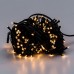 Гирлянда нить 14м на 300 LED лампочек светодиодная черный провод 8 режимов работы Желтый