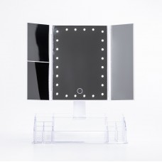 Зеркало настольное тройное с led подсветкой для макияжа сенсорное