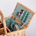 Корзина плетеная для пикника с посудой на 4 персоны 48х33х43 см набор посуды туристический для кемпинга HP-ZQ-3