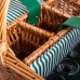 Корзина плетеная для пикника с посудой на 4 персоны 48х33х43 см набор посуды туристический для кемпинга HP-ZQ-3