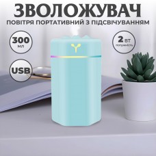 Увлажнитель воздуха для дома портативный USB 260 мл ароматический диффузор с подсветкой Голубой